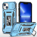 For iPhone 15 Plus Armor PC + TPU Camera Shield Phone Case