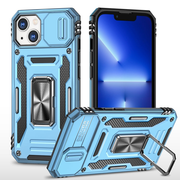 For iPhone 16 Plus Armor PC + TPU Camera Shield Phone Case