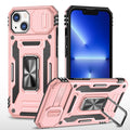 For iPhone 15 Plus Armor PC + TPU Camera Shield Phone Case