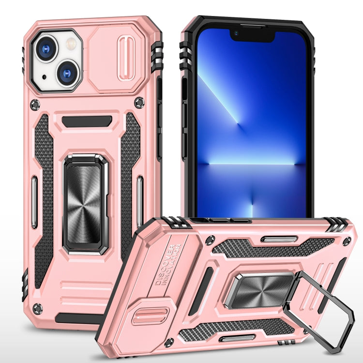 For iPhone 16 Plus Armor PC + TPU Camera Shield Phone Case