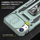 For iPhone 15 Armor PC + TPU Camera Shield Phone Case