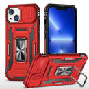 For iPhone 15 Armor PC + TPU Camera Shield Phone Case