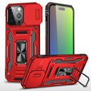 For iPhone 15 Armor PC + TPU Camera Shield Phone Case