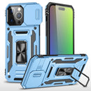 For iPhone 15 Armor PC + TPU Camera Shield Phone Case