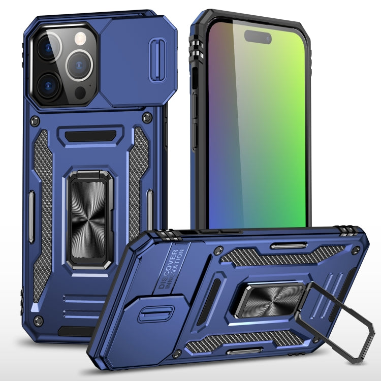 For iPhone 16 Plus Armor PC + TPU Camera Shield Phone Case