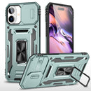 For iPhone 15 Armor PC + TPU Camera Shield Phone Case