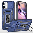For iPhone 15 Armor PC + TPU Camera Shield Phone Case