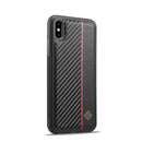 LC.IMEEKE 3 in 1 Carbon Fiber Texture Shockproof Phone Case, For iPhone XS Max, For iPhone X, For iPhone 7 Plus / 8 Plus
