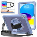 For iPad 10th Gen 10.2 inch 2022 Heavy Duty Hybrid Tablet Case with Handle & Strap