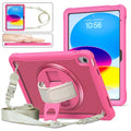 For iPad 10th Gen 10.2 inch 2022 Heavy Duty Hybrid Tablet Case with Handle & Strap