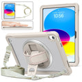 For iPad 10th Gen 10.2 inch 2022 Heavy Duty Hybrid Tablet Case with Handle & Strap