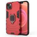 For iPhone 15 Plus Shockproof PC + TPU Holder Phone Case Cover