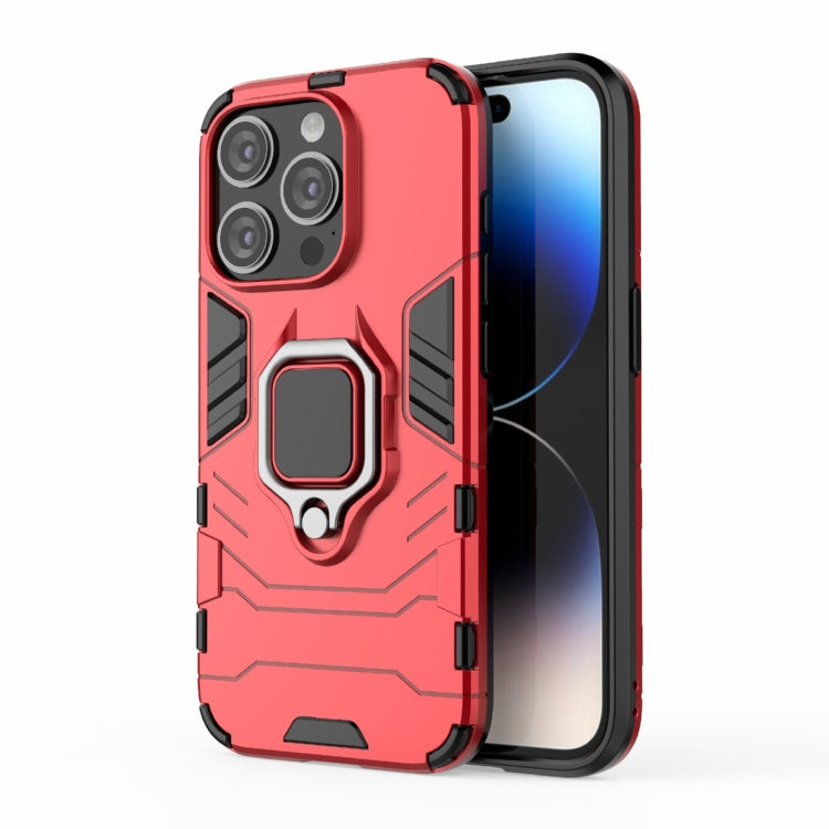 For iPhone 15 Pro Max Shockproof PC + TPU Holder Phone Case Cover