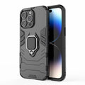 For iPhone 15 Pro Max Shockproof PC + TPU Holder Phone Case Cover