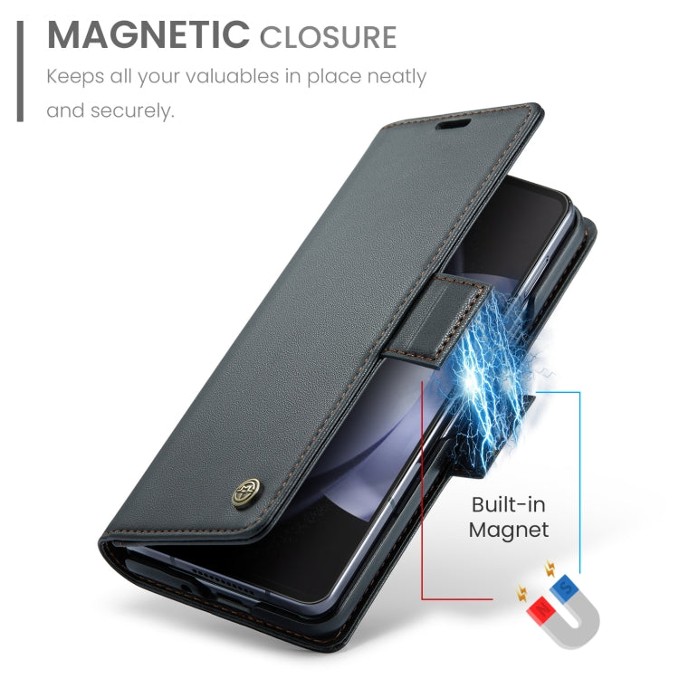 For Samsung Galaxy Z Fold 5 Caseme Litchi Texture RFID Anti-theft Leather Phone Case