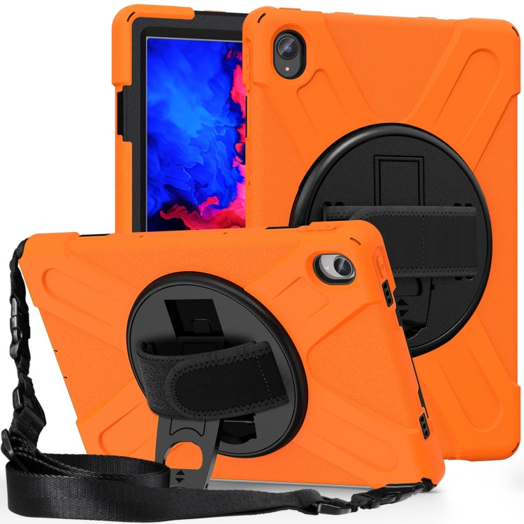 For Lenovo P11 Silicone Hybrid PC Tablet Case with Grip & Shoulder Strap