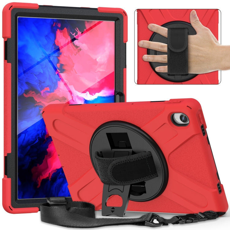 For Lenovo P11 Silicone Hybrid PC Tablet Case with Grip & Shoulder Strap