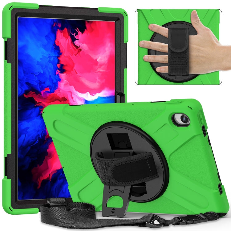 For Lenovo P11 Silicone Hybrid PC Tablet Case with Grip & Shoulder Strap