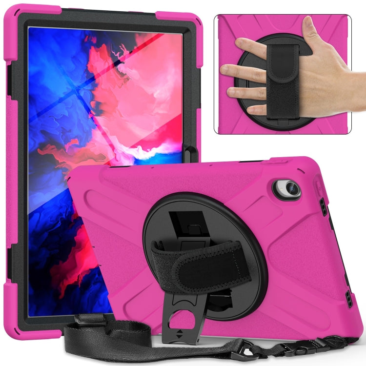 For Lenovo P11 Silicone Hybrid PC Tablet Case with Grip & Shoulder Strap