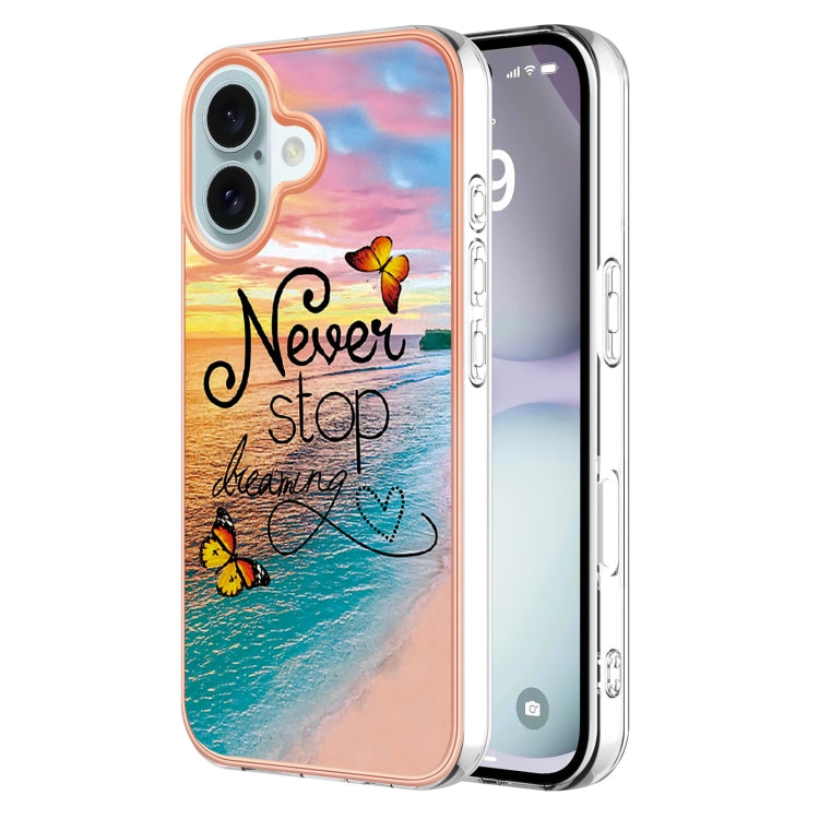 For iPhone 15 Pro Electroplating Pattern IMD TPU Shockproof Case