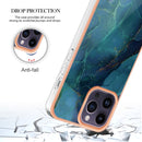 For iPhone 15 Electroplating Marble Dual-side IMD Phone Case