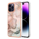For iPhone 15 Electroplating Marble Dual-side IMD Phone Case
