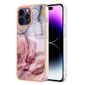 For iPhone 15 Pro Electroplating Marble Dual-side IMD Phone Case