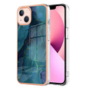 For iPhone 15 Electroplating Marble Dual-side IMD Phone Case