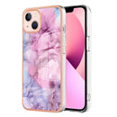 For iPhone 15 Electroplating Marble Dual-side IMD Phone Case