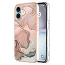 For iPhone 15 Electroplating Marble Dual-side IMD Phone Case
