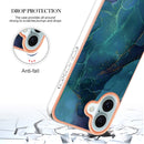 For iPhone 15 Pro Max Electroplating Marble Dual-side IMD Phone Case