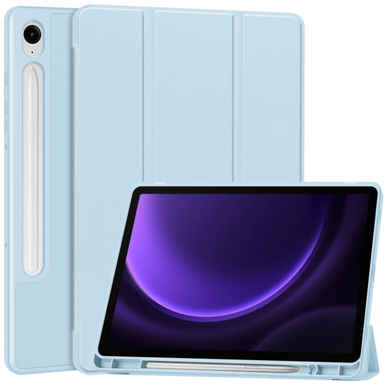 TPU Smart Leather Tablet Case with Pen Slot For Samsung Galaxy Tab S9 FE+