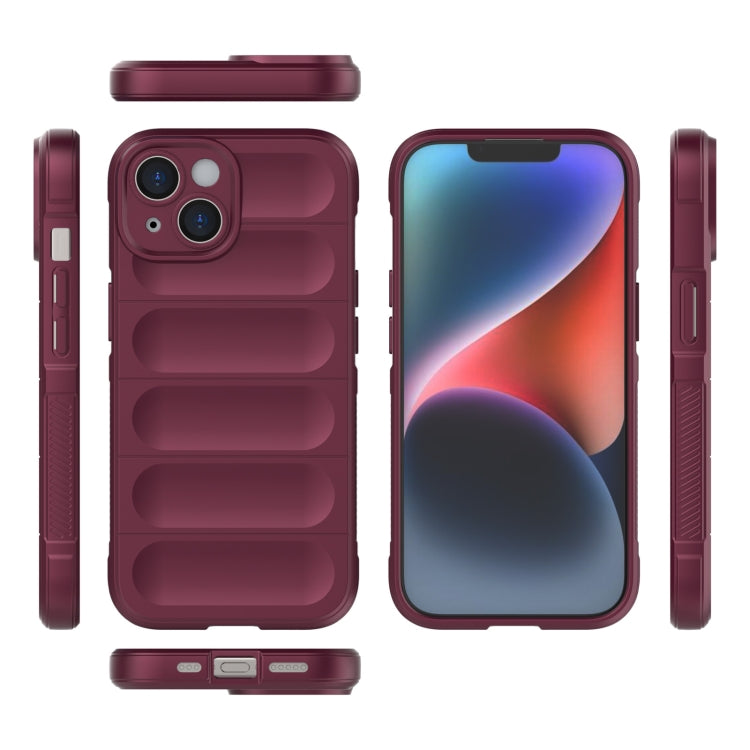For iPhone 15 Magic Shield TPU + Flannel Phone Case