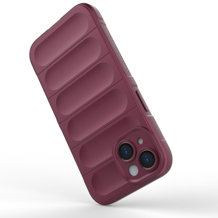 For iPhone 15 Magic Shield TPU + Flannel Phone Case