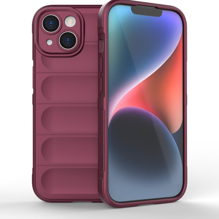 For iPhone 15 Magic Shield TPU + Flannel Phone Case