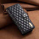 Diamond Lattice Zipper Wallet Leather Flip Phone Case, For Samsung Galaxy Z Fold5