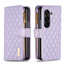 Diamond Lattice Zipper Wallet Leather Flip Phone Case, For Galaxy Z Fold8 5G, For Samsung Galaxy Z Fold7, For Samsung Galaxy Z Fold6, For Samsung Galaxy Z Fold5