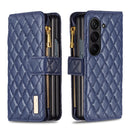 Diamond Lattice Zipper Wallet Leather Flip Phone Case, For Galaxy Z Fold8 5G, For Samsung Galaxy Z Fold7, For Samsung Galaxy Z Fold6, For Samsung Galaxy Z Fold5