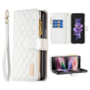 Diamond Lattice Zipper Wallet Leather Flip Phone Case, For Galaxy Z Fold8 5G, For Samsung Galaxy Z Fold7, For Samsung Galaxy Z Fold6, For Samsung Galaxy Z Fold5