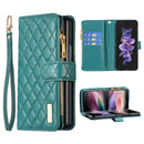 Diamond Lattice Zipper Wallet Leather Flip Phone Case, For Galaxy Z Fold8 5G, For Samsung Galaxy Z Fold7, For Samsung Galaxy Z Fold6, For Samsung Galaxy Z Fold5