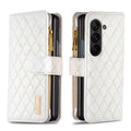 Diamond Lattice Zipper Wallet Leather Flip Phone Case, For Galaxy Z Fold8 5G, For Samsung Galaxy Z Fold7, For Samsung Galaxy Z Fold6, For Samsung Galaxy Z Fold5