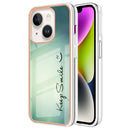 For iPhone 15 Electroplating Marble Dual-side IMD Phone Case