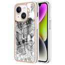 For iPhone 15 Electroplating Marble Dual-side IMD Phone Case
