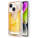 For iPhone 15 Electroplating Marble Dual-side IMD Phone Case