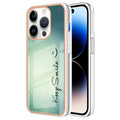 For iPhone 15 Pro Electroplating Marble Dual-side IMD Phone Case