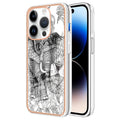 For iPhone 15 Pro Electroplating Marble Dual-side IMD Phone Case