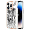 For iPhone 15 Pro Electroplating Marble Dual-side IMD Phone Case
