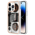 For iPhone 15 Pro Electroplating Marble Dual-side IMD Phone Case