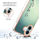 For iPhone 15 Electroplating Marble Dual-side IMD Phone Case