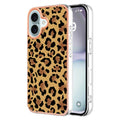 For iPhone 16 Plus Electroplating Marble Dual-side IMD Phone Case